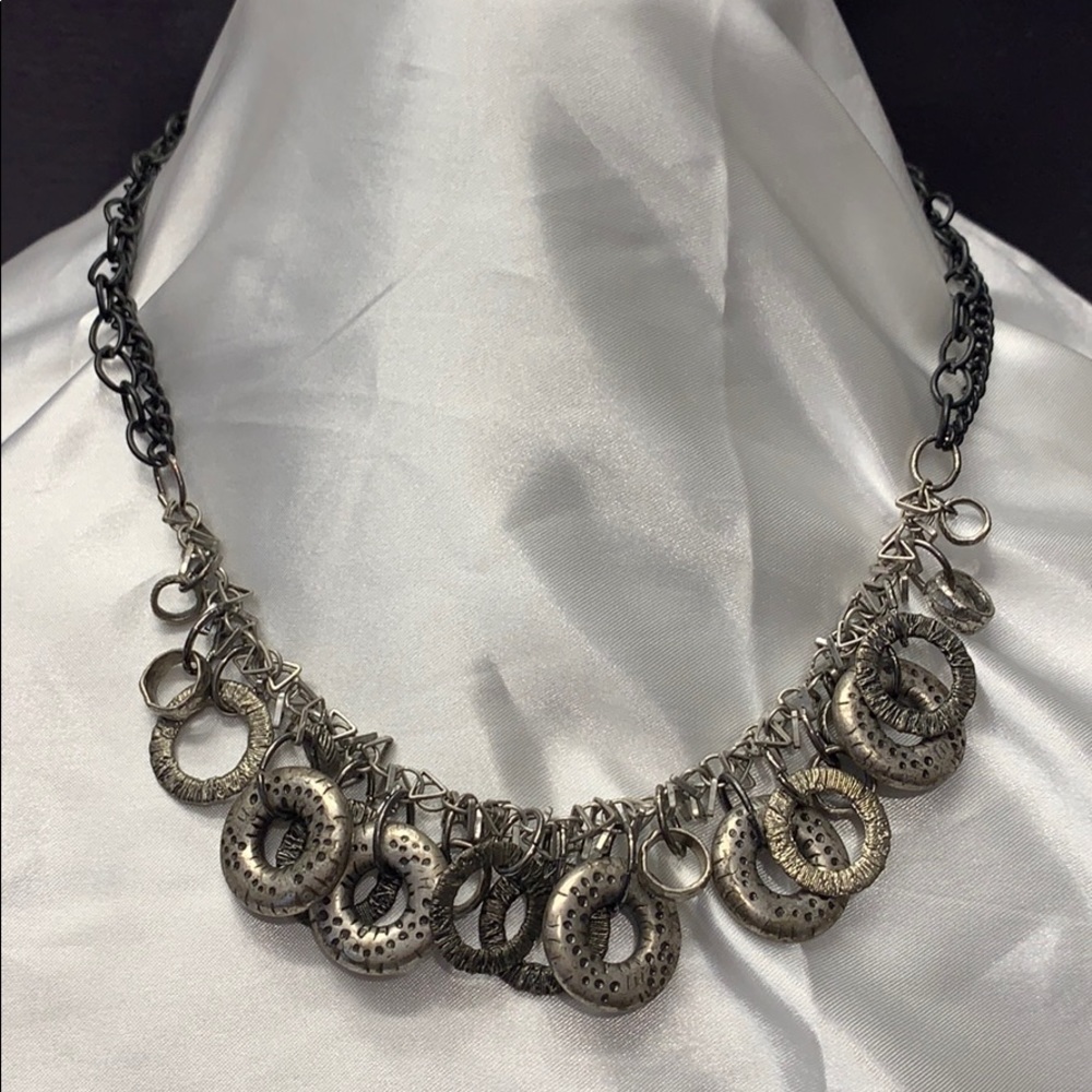 Chico’s Boho Fashion Necklace Silver Tone